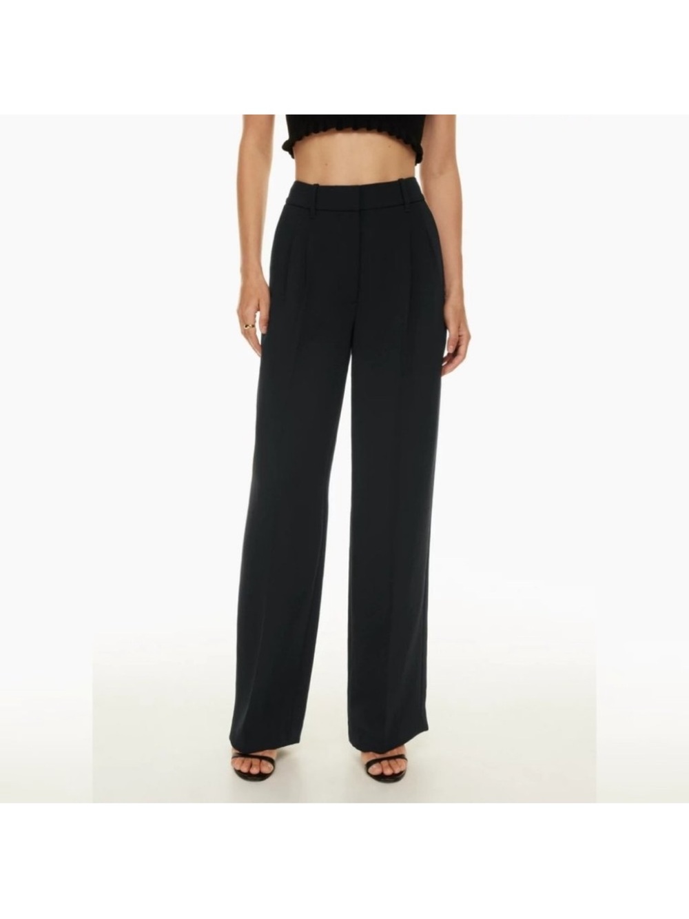 ARITZIA Wilfred Effortless Pant Black Wide-Leg Trousers 8